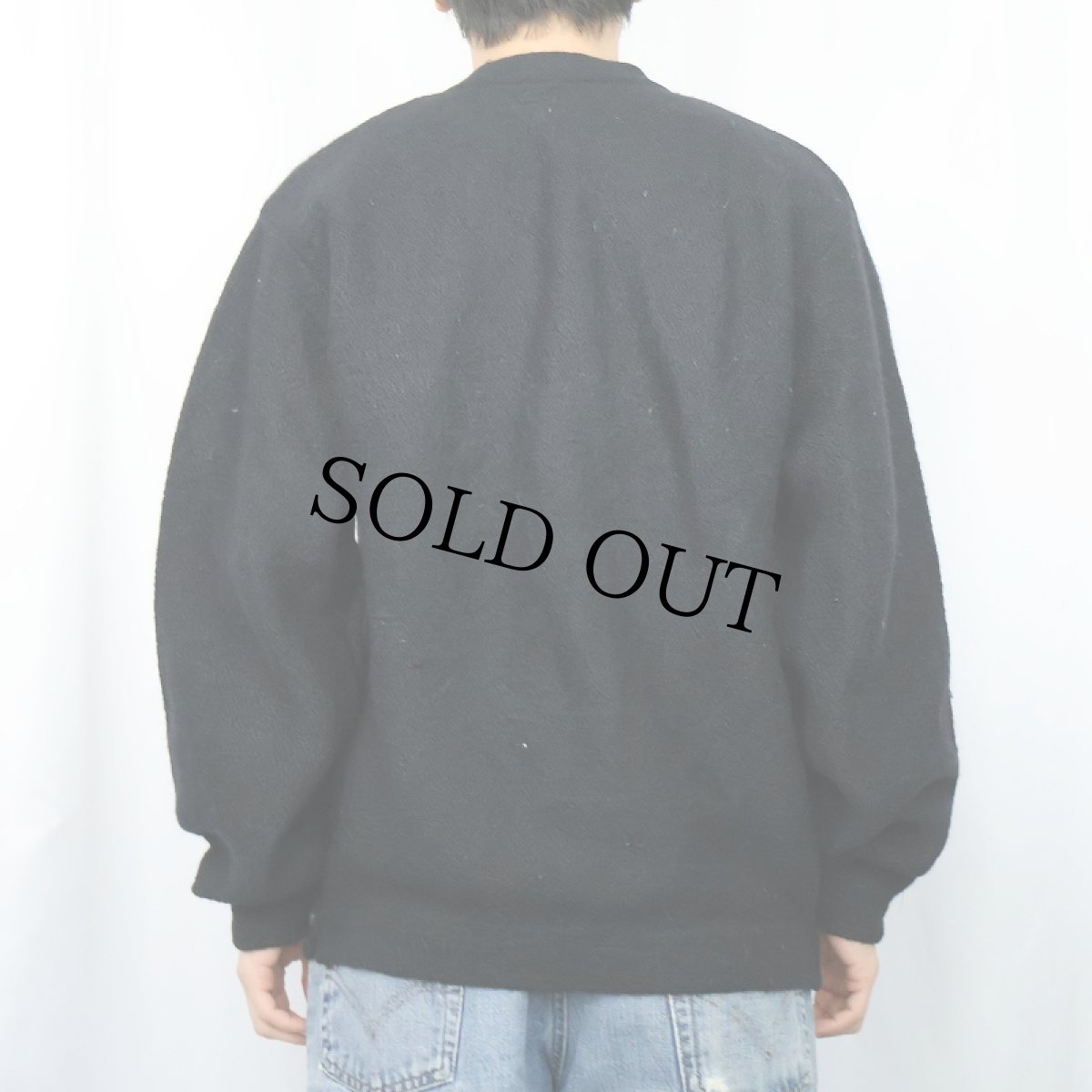 画像3: 50〜60's RAMBULE' "Baby Kid Mohair" モヘアニットカーディガン BLACK L (3)