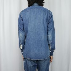画像3: 50's LEVI'S ショートホーン デニムウエスタンシャツ (3)