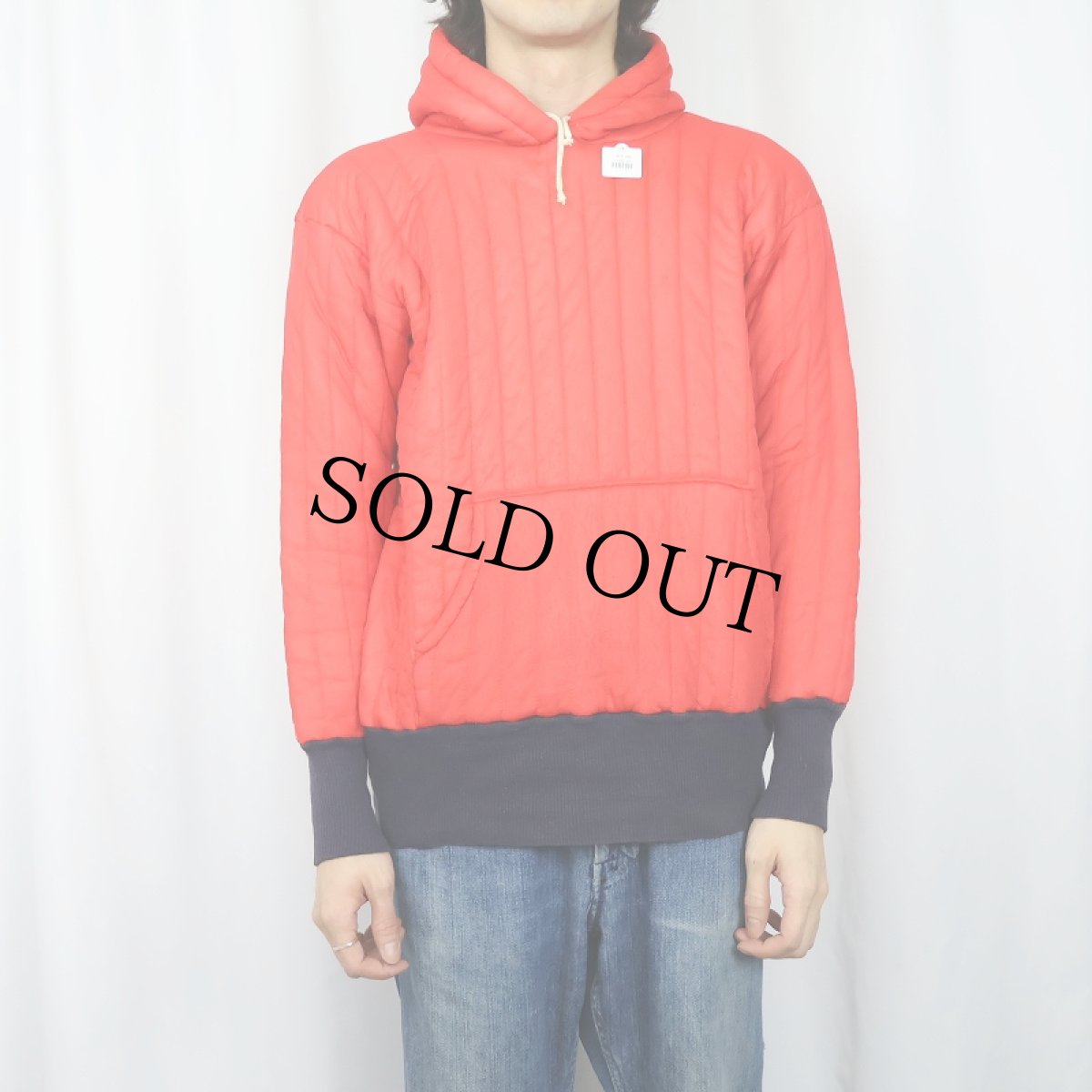 画像2: 50〜60's UNKNOWN 裏サーマル キルティングスウェットフーディー (2)