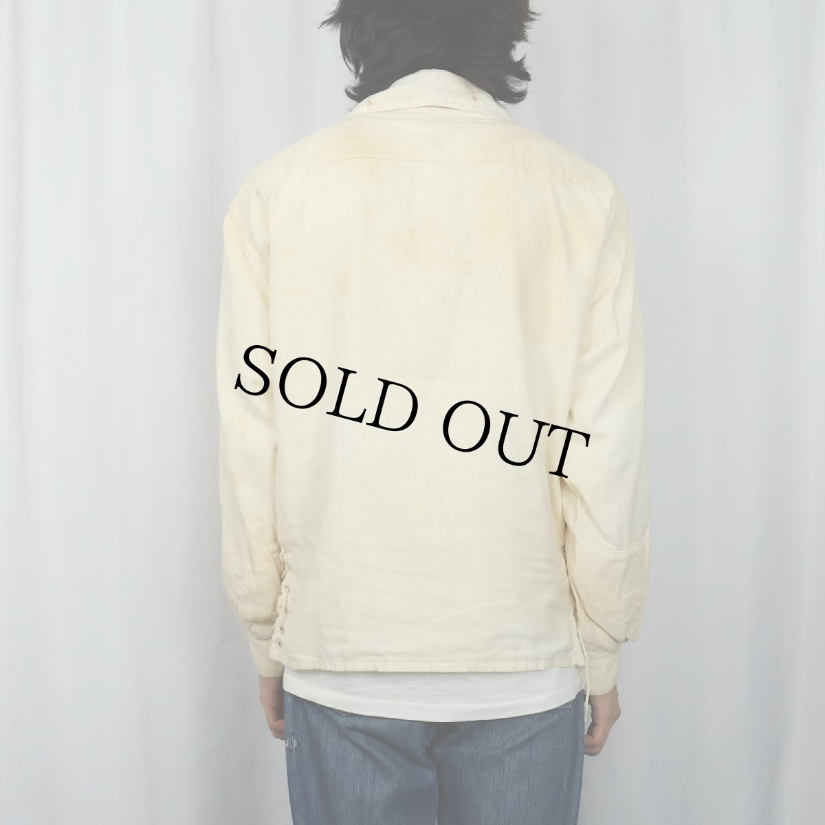 画像3: 40's EURO Military コットンガーゼ ショールカラー プルオーバーシャツ (3)