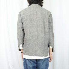 画像3: 30〜40's 杢グレー チンスト付き コットンプルオーバーシャツ (3)