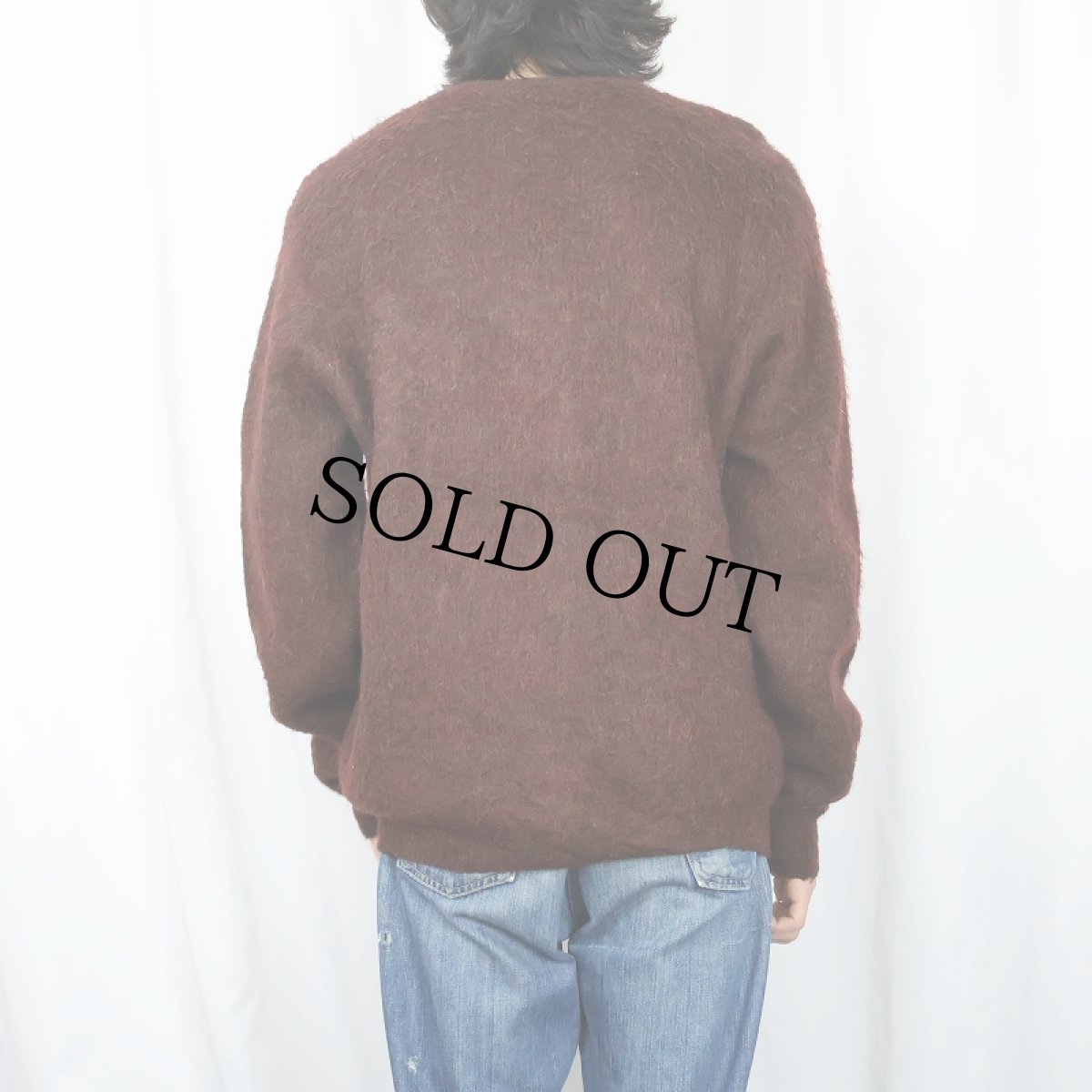 画像3: 60's〜 ミックスカラー モヘアニットカーディガン L (3)