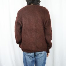 画像3: 60's〜 ミックスカラー モヘアニットカーディガン L (3)