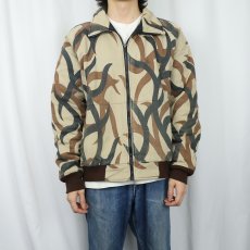 画像2: 80's ASAT トライバルカモ キルティングライナー ジップジャケット L (2)