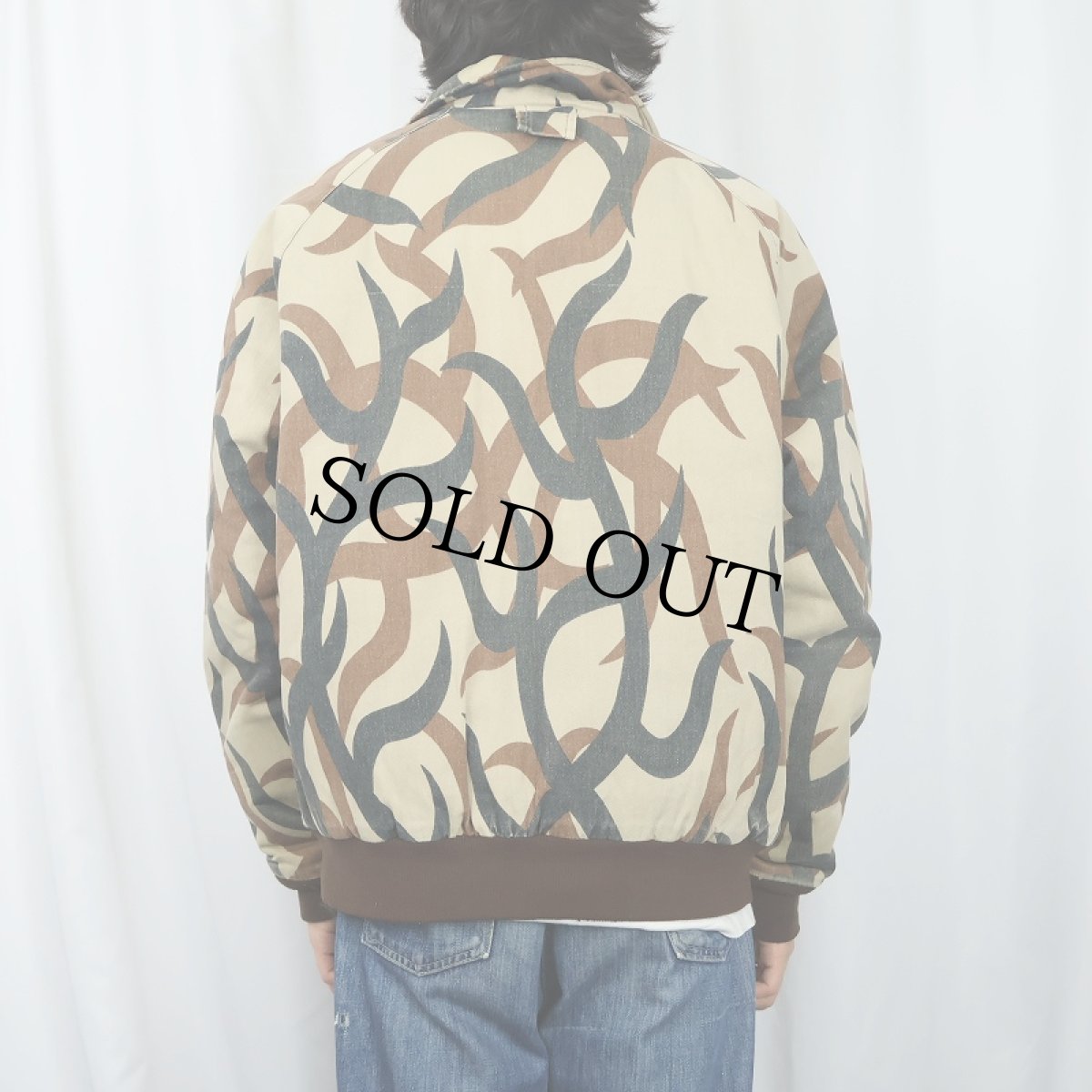 画像3: 80's ASAT トライバルカモ キルティングライナー ジップジャケット L (3)