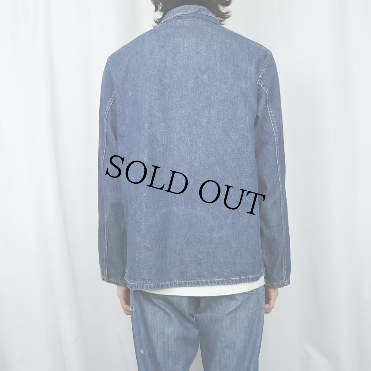 画像3: 40's WWII U.S.ARMY M-41 メタルボタン デニムカバーオール (3)