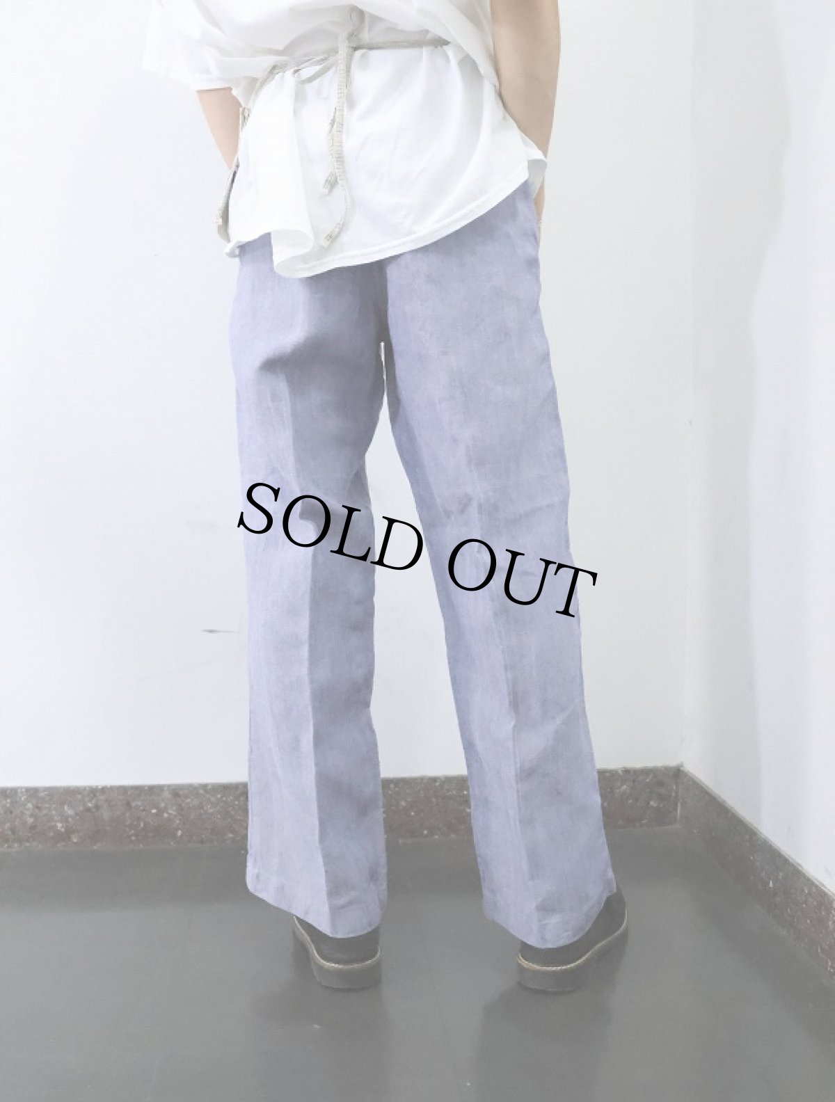 画像3: 60's FRENCH MILITARY リネンセーラーパンツ "ワンウォッシュ" DEADSTOCK 【W33 L29】 (3)