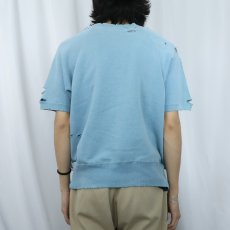 画像3: 50's ハーフジップ 無地 半袖スウェット (3)