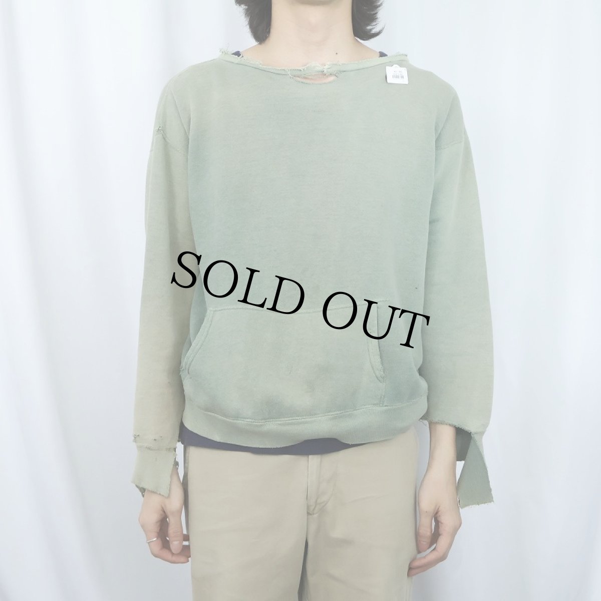 画像2: 50〜60's カットオフ 無地スウェット (2)