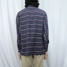 画像3: 50's SKIPPER USA製 ボーダー柄 コットンオープンカラーシャツ M (3)
