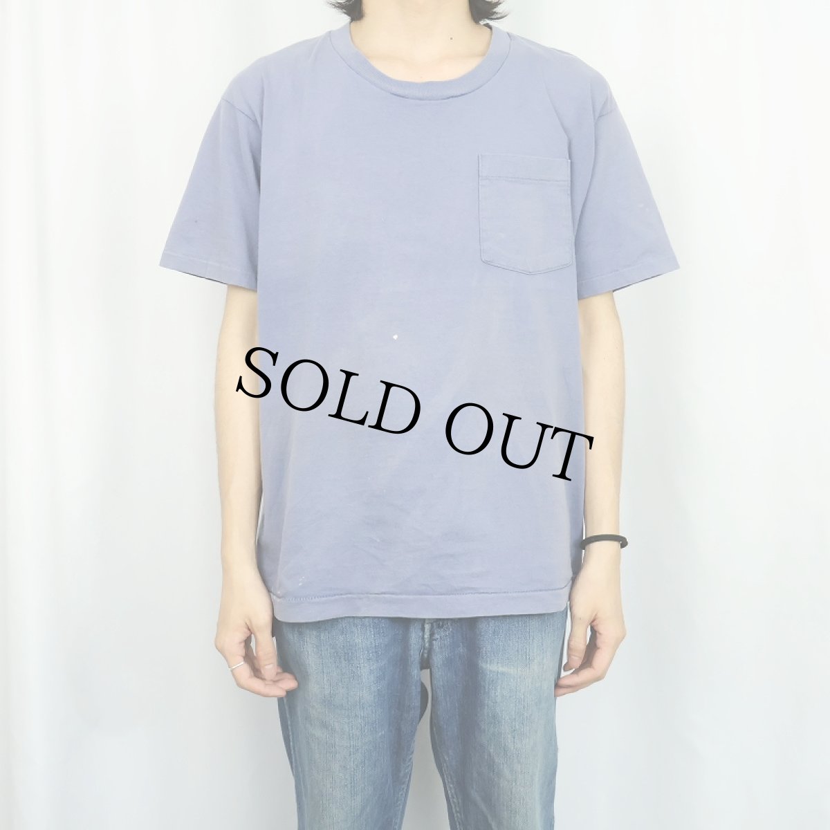 画像2: 90's BVD USA製 無地 ポケットTシャツ L (2)