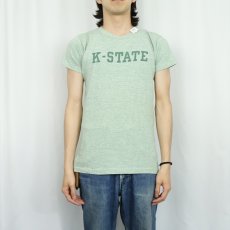 画像2: 60's Champion PRODUCTSタグ USA製 "K-STATE" 染み込みプリントTシャツ M (2)