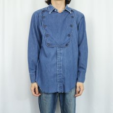 画像2: 70's H BAR C USA製 デニムキャバルリーシャツ SIZE16-34 (2)