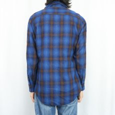 画像3: 70's SIERRA MADRE オンブレーチェック柄 ウールシャツ M (3)