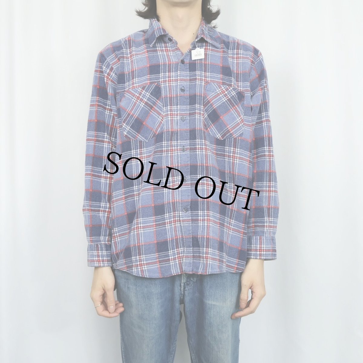 画像2: 〜80's チェック柄 プリントネルシャツ (2)