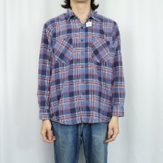 画像2: 〜80's チェック柄 プリントネルシャツ (2)