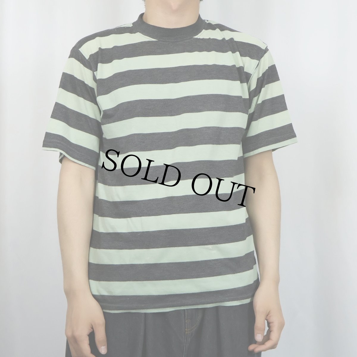 画像2: LE FROG ボーダー柄 Tシャツ M (2)