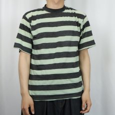 画像2: LE FROG ボーダー柄 Tシャツ M (2)