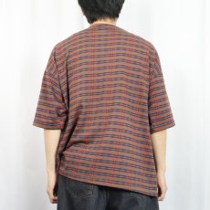 画像3: On The Ocean USA製 ボーダー柄織り Tシャツ XL (3)