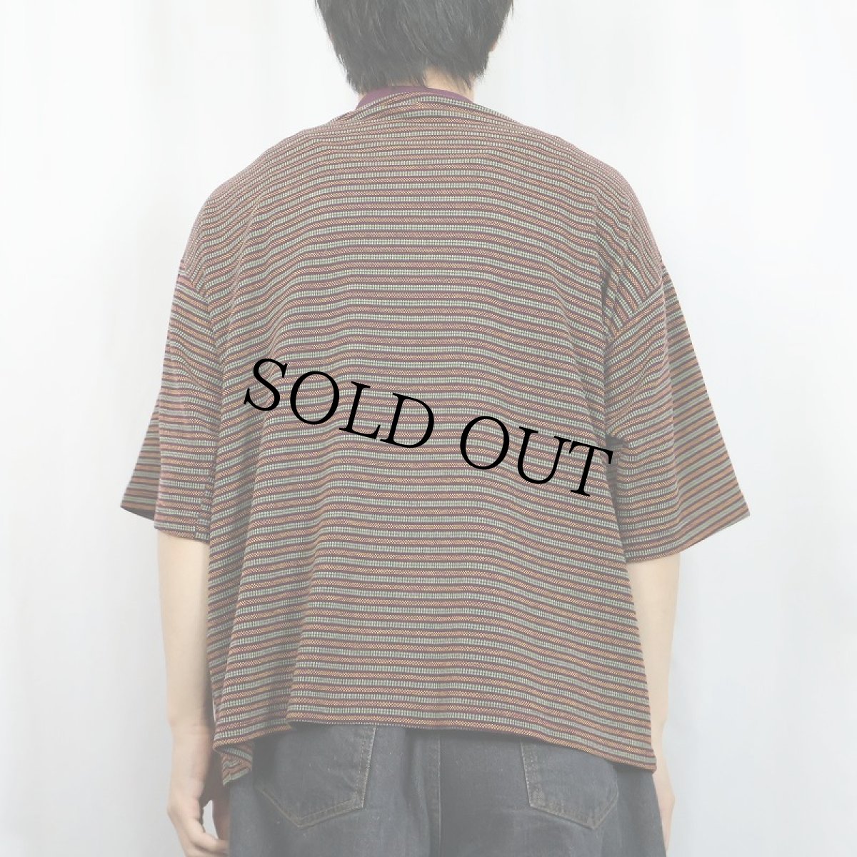 画像3: 80's Ocean Pacific USA製 ボーダー柄 ロゴ刺繍 Tシャツ L (3)