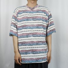 画像2: 90's〜 BOLT サーフブランド ボーダー柄 Tシャツ XL (2)