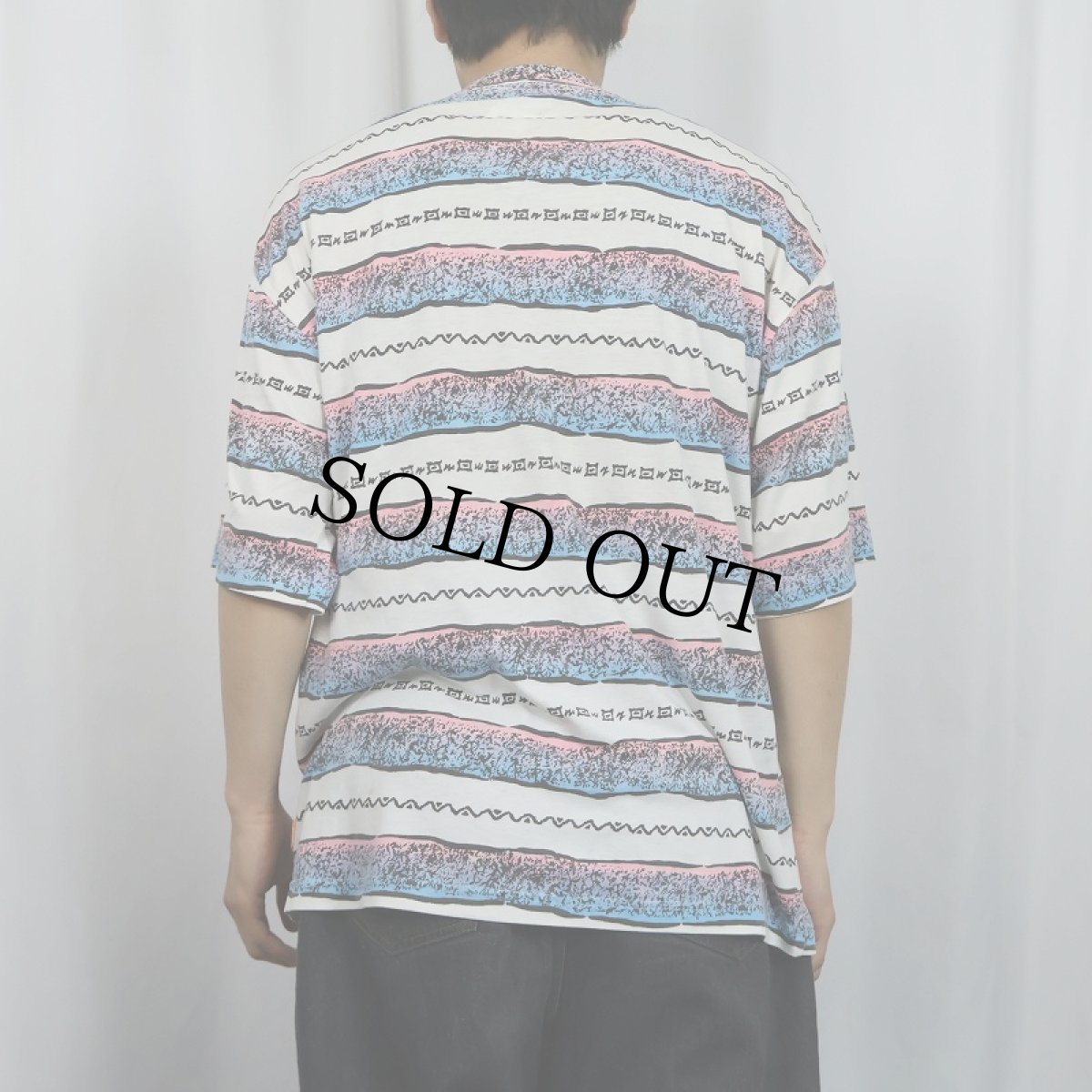 画像3: 90's〜 BOLT サーフブランド ボーダー柄 Tシャツ XL (3)