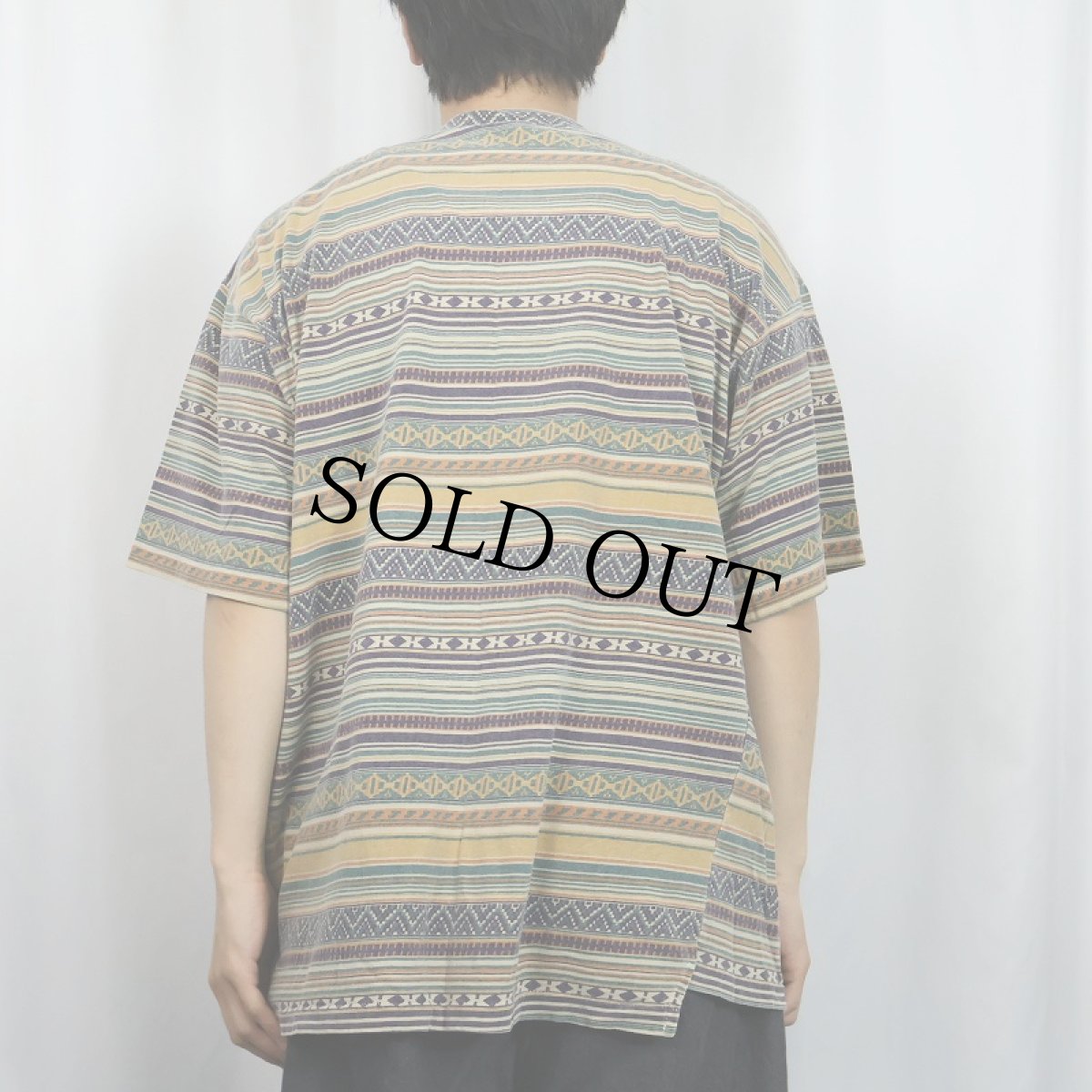 画像3: 90's GRAMICCI USA製 ネイティブボーダー柄 Tシャツ XL (3)