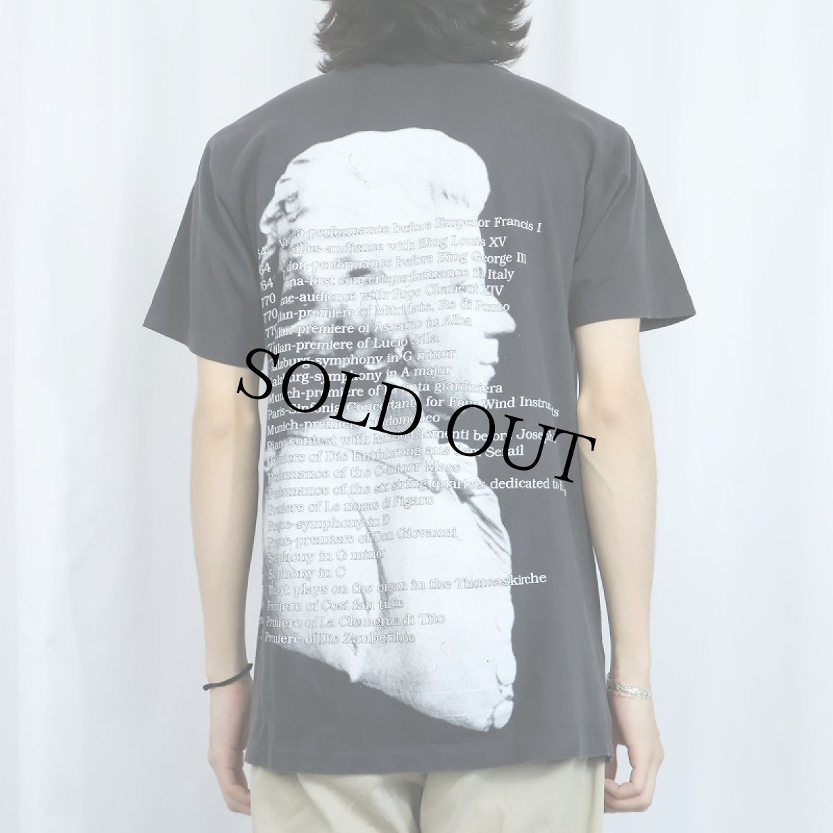 画像4: 90's Mozart FRANCE製 音楽家 イラストプリントTシャツ BLACK L (4)