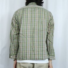 画像3: 60's Essley チェック柄 3点留め コットンボタンダウンシャツ M (3)