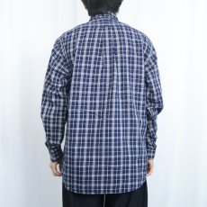 画像3: POLO Ralph Lauren "WHITFIELD" チェック柄 コットンシャツ NAVY M (3)