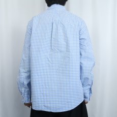 画像3: Ralph Lauren "CUSTOM FIT" ギンガムチェック柄 コットンボタンダウンシャツ L (3)