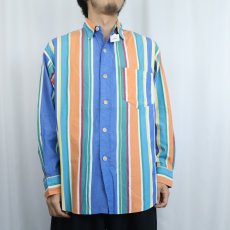 画像2: 80〜90's POLO COUNTRY Ralph Lauren マルチストライプ柄 コットンシャツ S (2)