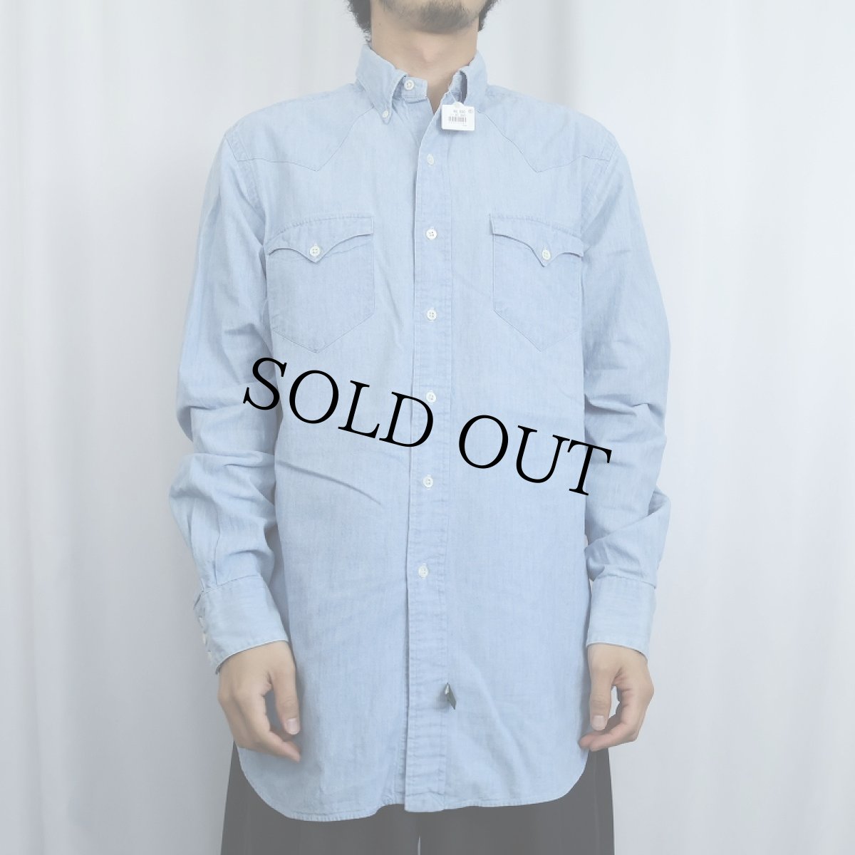 画像2: 80〜90's POLO COUNTRY Ralph Lauren シャンブレーウエスタンシャツ M (2)