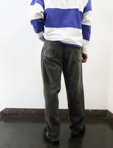 画像4: 90's Levi's 550 USA製 "サルファブラック" ブラックデニムパンツ W32 (4)