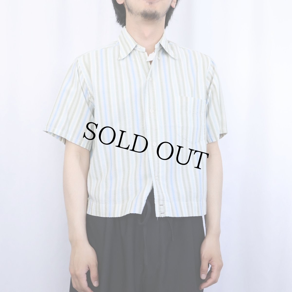 画像2: 〜60's Racquer Shop シアサッカーボタンダウンシャツ M (2)