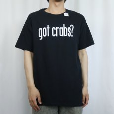 画像3: Crabs We Got 'Em "got crabs?" 飲食店 広告パロディプリントTシャツ BLACK L (3)
