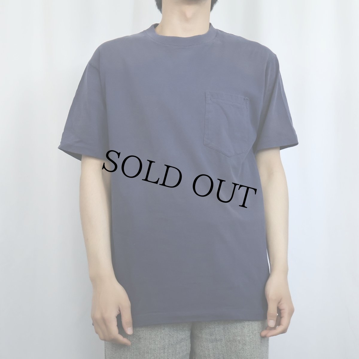 画像2: 90's JCPenney 無地 ポケットTシャツ NAVY XL (2)