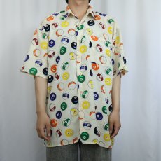 画像2: PJ MARK ビリヤード柄 ポリエステルシャツ L (2)