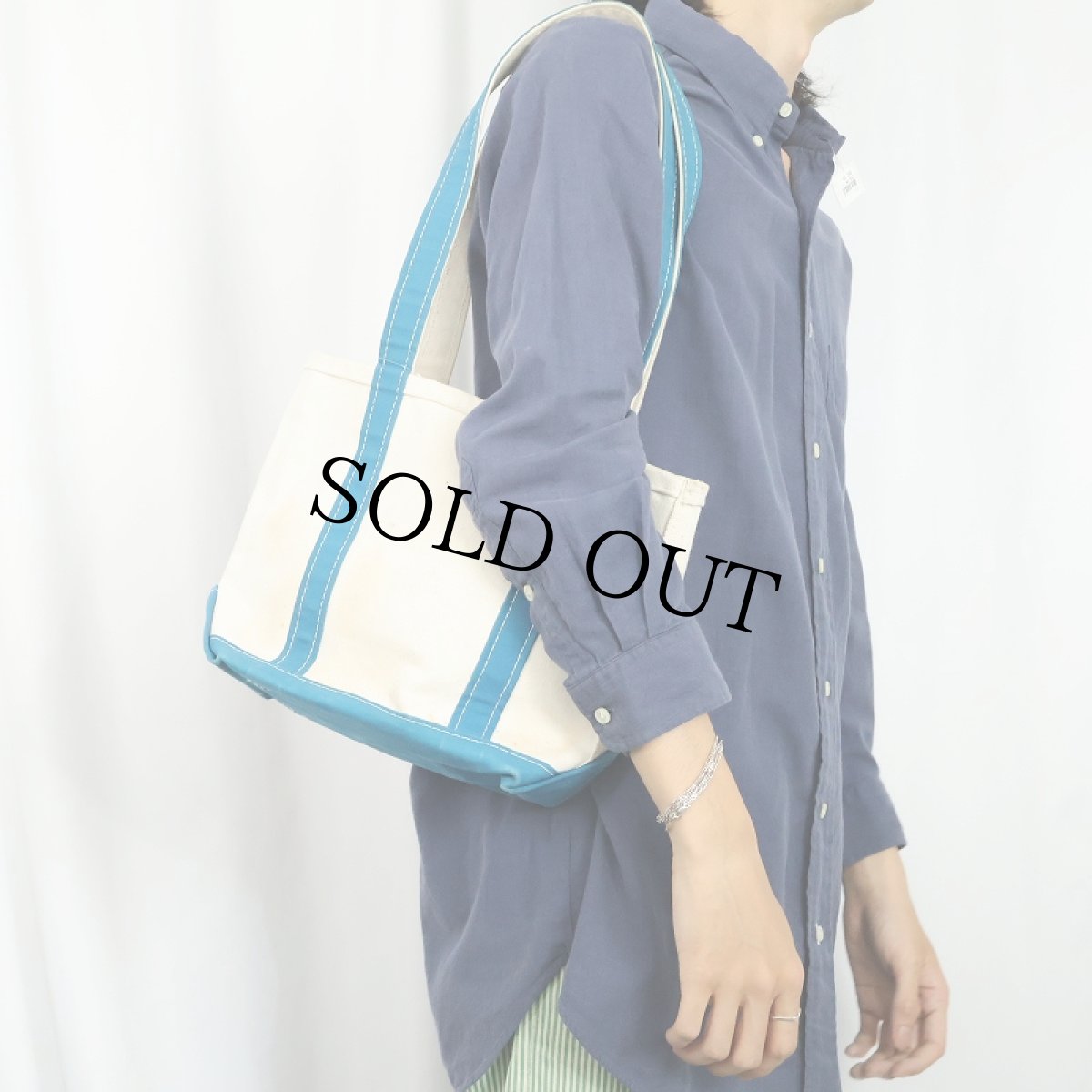 画像2: 90's L.L.Bean USA製 "BOAT AND TOTE" ロングハンドル キャンバストートバッグ SMALL (2)