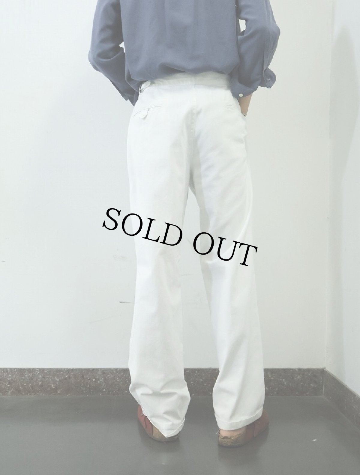 画像3: 90's POLO Ralph Lauren USA製 2タック サイドアジャスタ付き コットンチノトラウザーズ W27-32 (3)