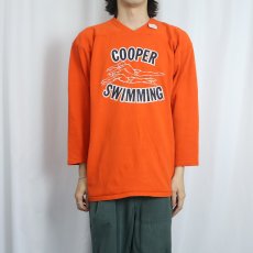 画像3: 70's RUSSELL ATHLETIC USA製 "COOPER SWIMMING" プリントフットボールTシャツ L (3)