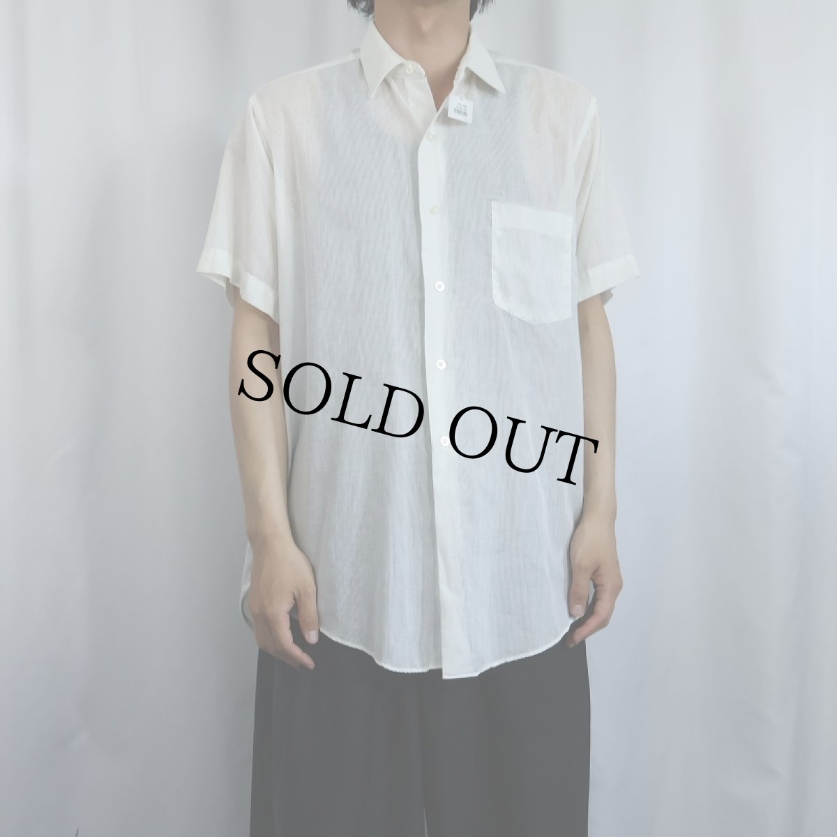 画像2: 60's VAN HEUSEN ストライプ柄織り コットンシャツ SIZE16 (2)