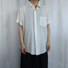 画像2: 60's VAN HEUSEN ストライプ柄織り コットンシャツ SIZE16 (2)