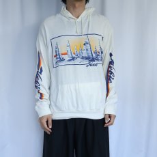 画像3: 80〜90's Hobie USA製 サーフブランド プリントTパーカー XL (3)