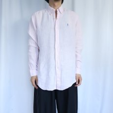 画像2: Ralph Lauren "CLASSIC FIT" リネンボタンダウンシャツ M (2)