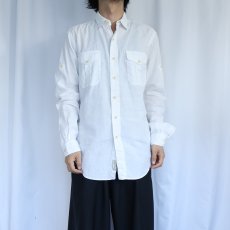 画像2: POLO Ralph Lauren リネン×コットンシャツ M (2)