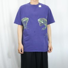 画像3: 90's USA製 イグアナ巻きプリントTシャツ L (3)
