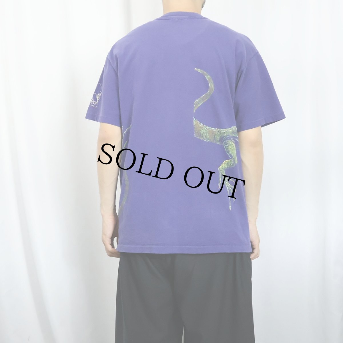 画像4: 90's USA製 イグアナ巻きプリントTシャツ L (4)