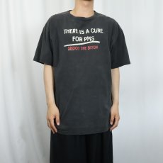 画像2: 90's "There is No Cure for PMS Shoot the Bitch" ジョークプリントTシャツ BLACK XL (2)