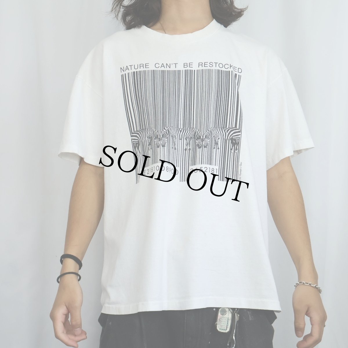 画像2: 90's USA製 "NATURE CAN'T BE RESTOCKED" シマウマプリントTシャツ XL (2)